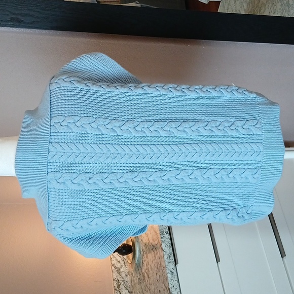Talbots Blue Cable Knit Sweater Sleeveless Size M - Picture 5 of 8